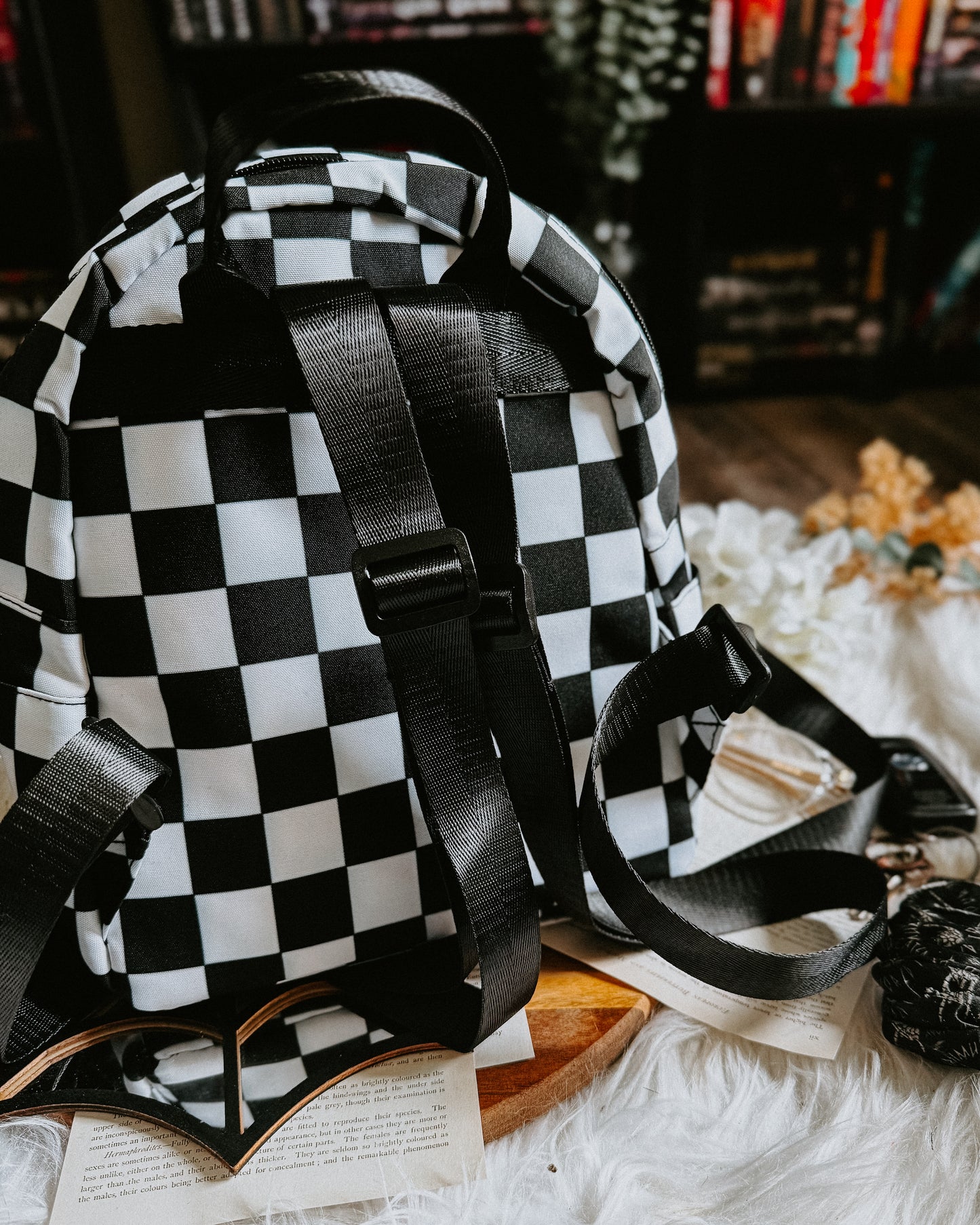 Checkered Mini Backpacks